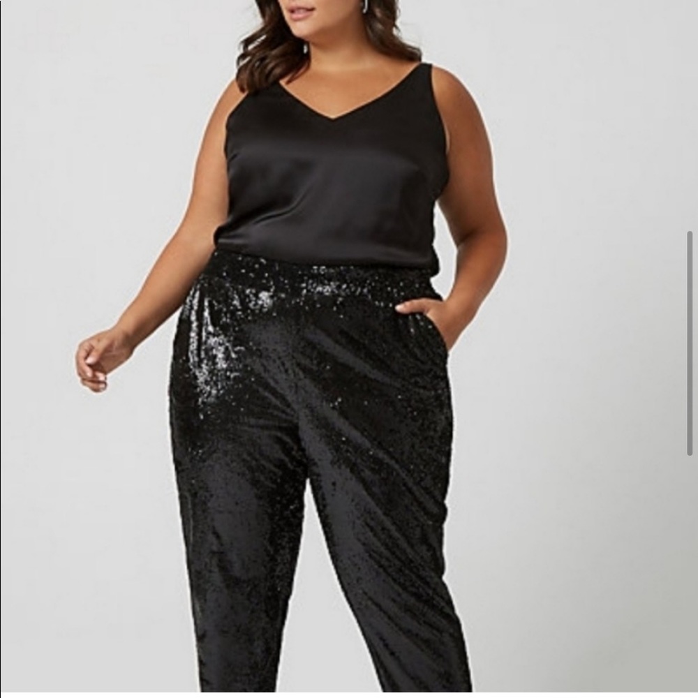 Le Chateau Sequined Pants black 22W